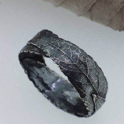 925 Sterling Silver Three Leaf Band Ring