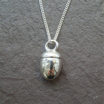 Sterling Silver Acorn Charm Necklace