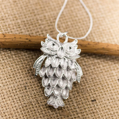 Sterling Silver Wise Owl Pendant Necklace