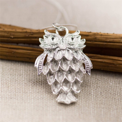 Sterling Silver Wise Owl Pendant Necklace