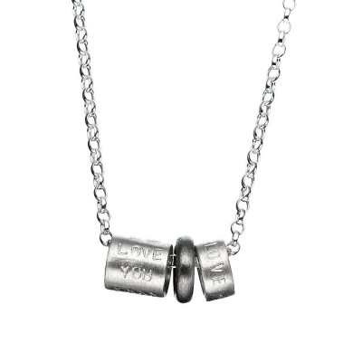 Custom Men's Engraved Life Bead Pendant Necklace