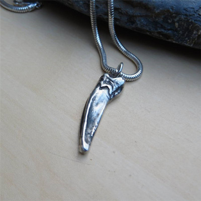 Solid Silver Badger Pendant Necklace