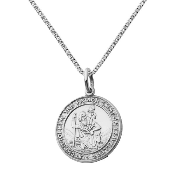 Chunky Round Necklace with St Christopher Design