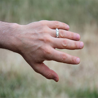 Sterling Silver Steampunk Wedding Ring