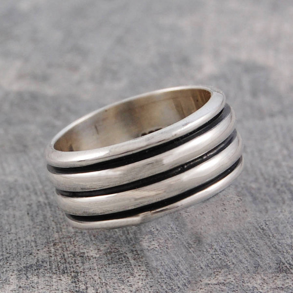 Men's Sterling Silver Spinning Band Ring