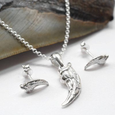 Sterling Silver Raptor Claw Pendant Necklace
