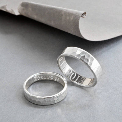 Sterling Silver Personalised Hidden Message Ring