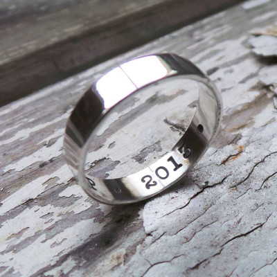 Custom Silver Engraved Name Ring"