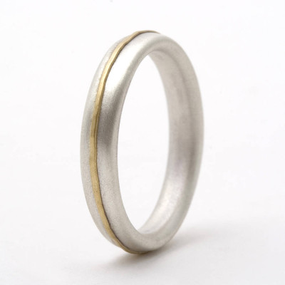 Sterling Silver Ring with 18ct Yellow Gold Accent
