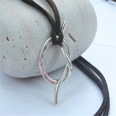 Custom Unisex Sterling Silver Knot Pendant Necklace