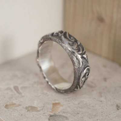 Victorian Style Scroll Design Sterling Silver Ring