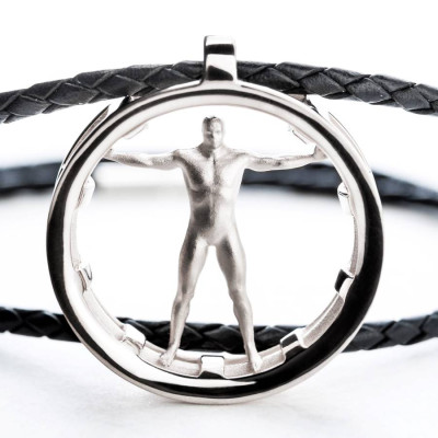 Stylish Vitruvian Man Necklace: Ideal Gift for Art Fans