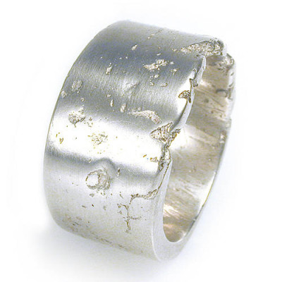 Wide Silver Concrete Ring - By The Name Necklace;