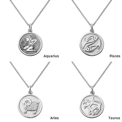 Silver Zodiac Necklace - Sterling Silver Charm Jewellery