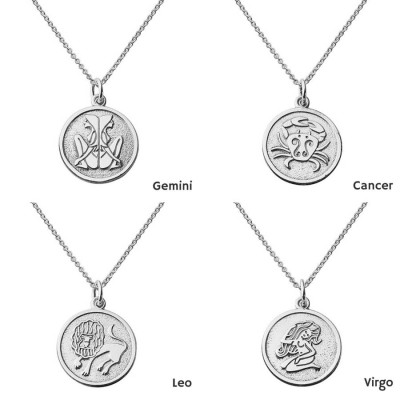 Silver Zodiac Necklace - Sterling Silver Charm Jewellery