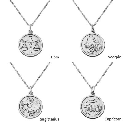 Silver Zodiac Necklace - Sterling Silver Charm Jewellery