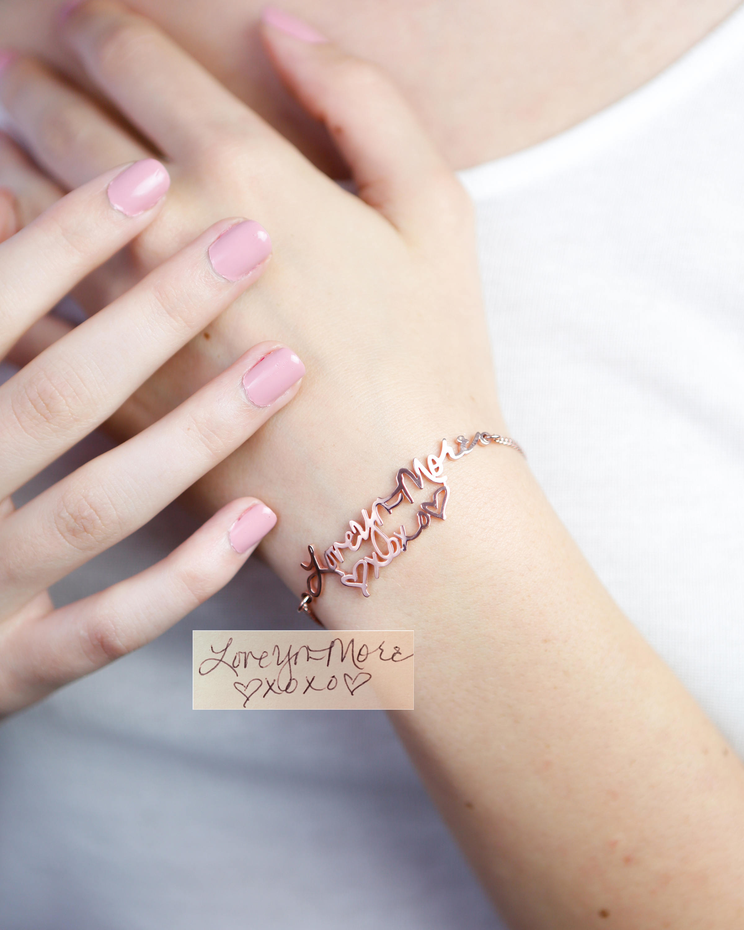 Personalised Handwriting Bracelet Custom Keepsake Jewellery