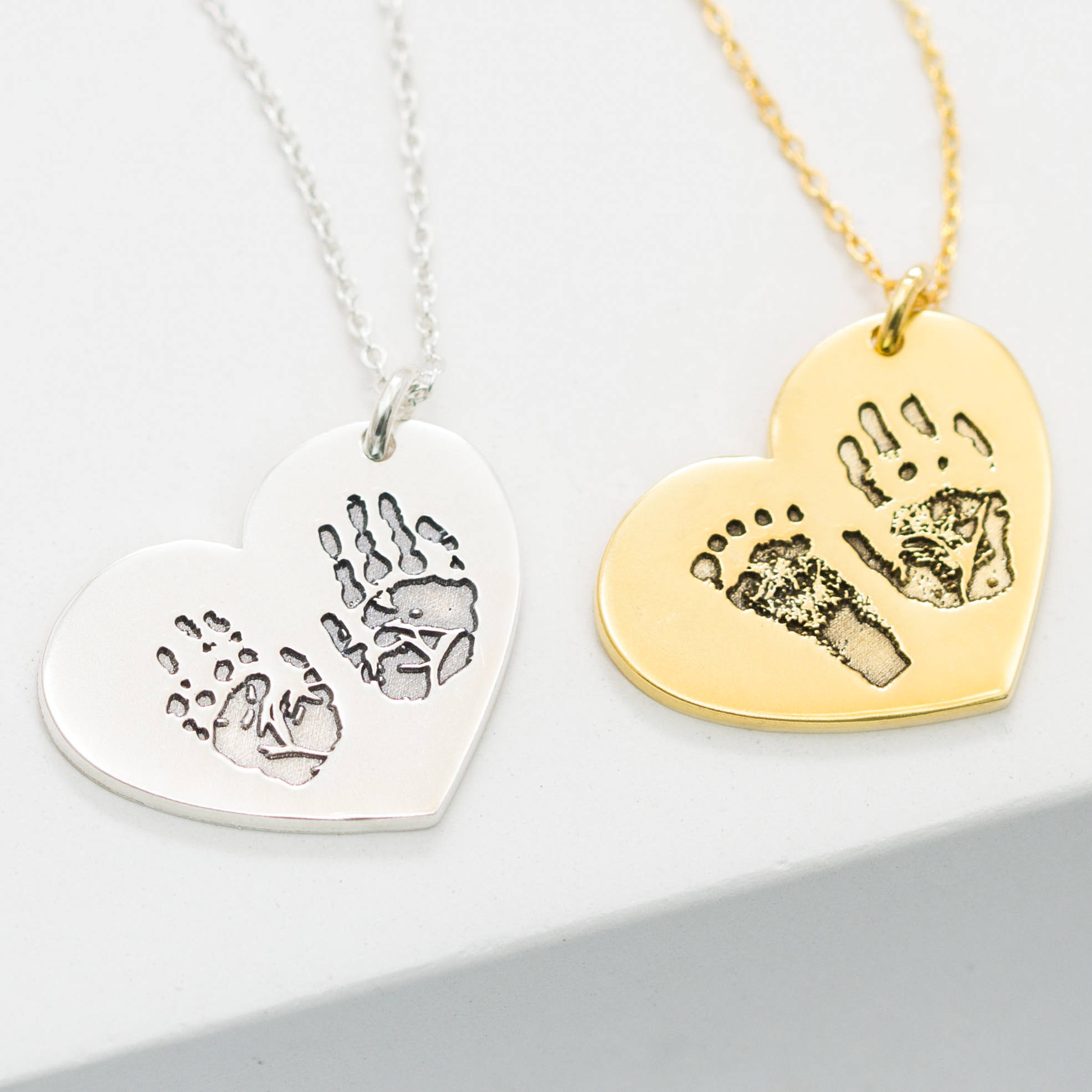 Handcrafted Baby Footprint Necklace - Personalised Fingerprint Art Jewellery - Unique Keepsake Gift for New Mom - Baby Shower, Birth Announcement Gift