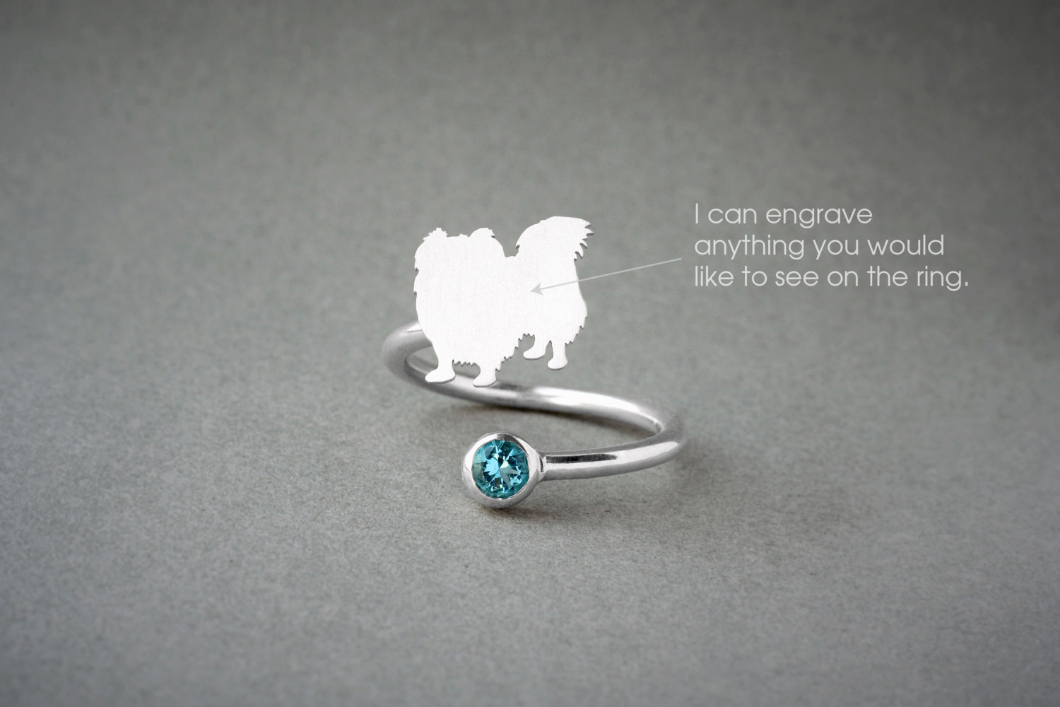 Birthstone Ring for Pekingese Dogs - Adjustable Spiral Design