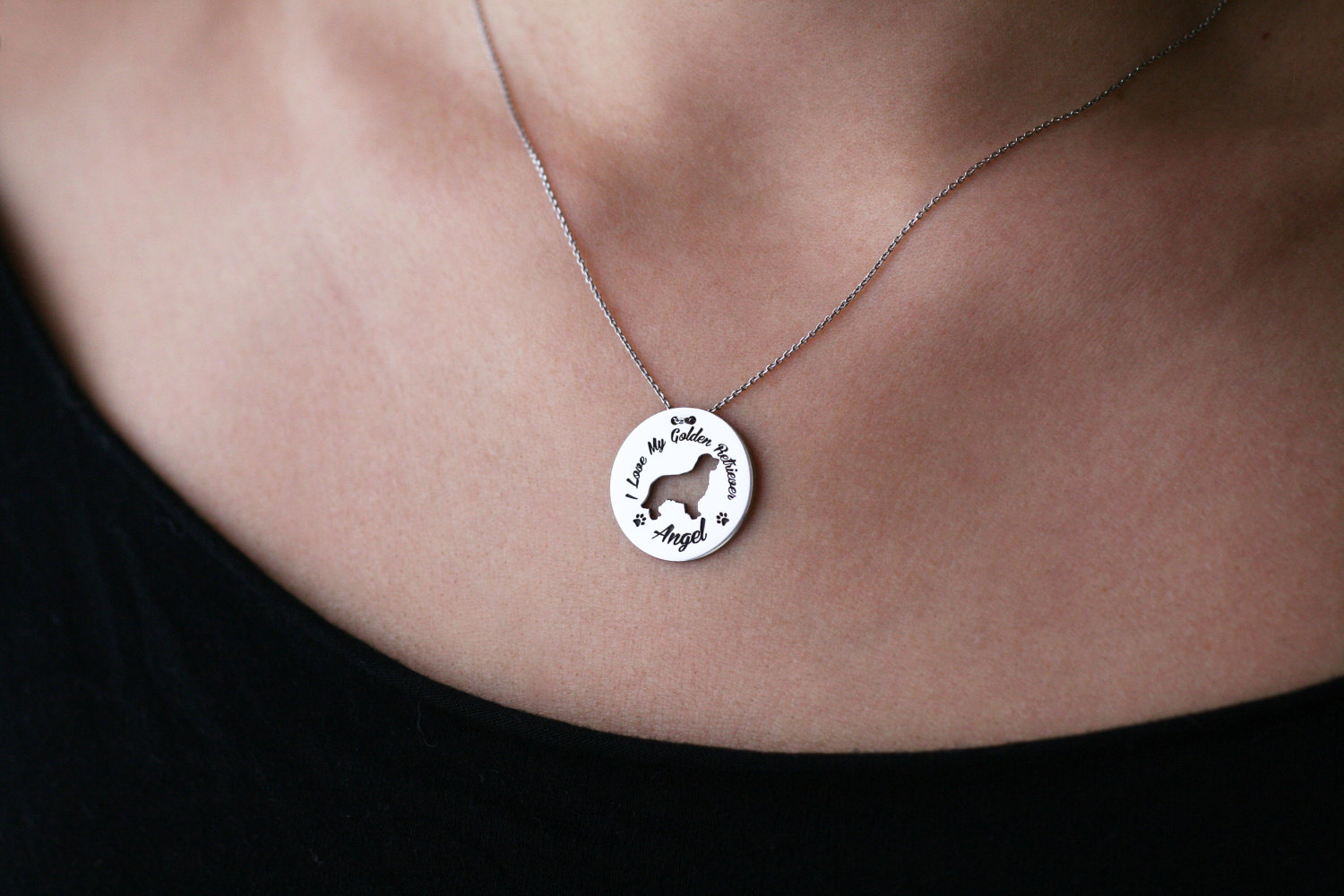 Customisable Dog Breed Necklace, Great Dane Charm Jewellery in Silver, Gold and Rose Gold