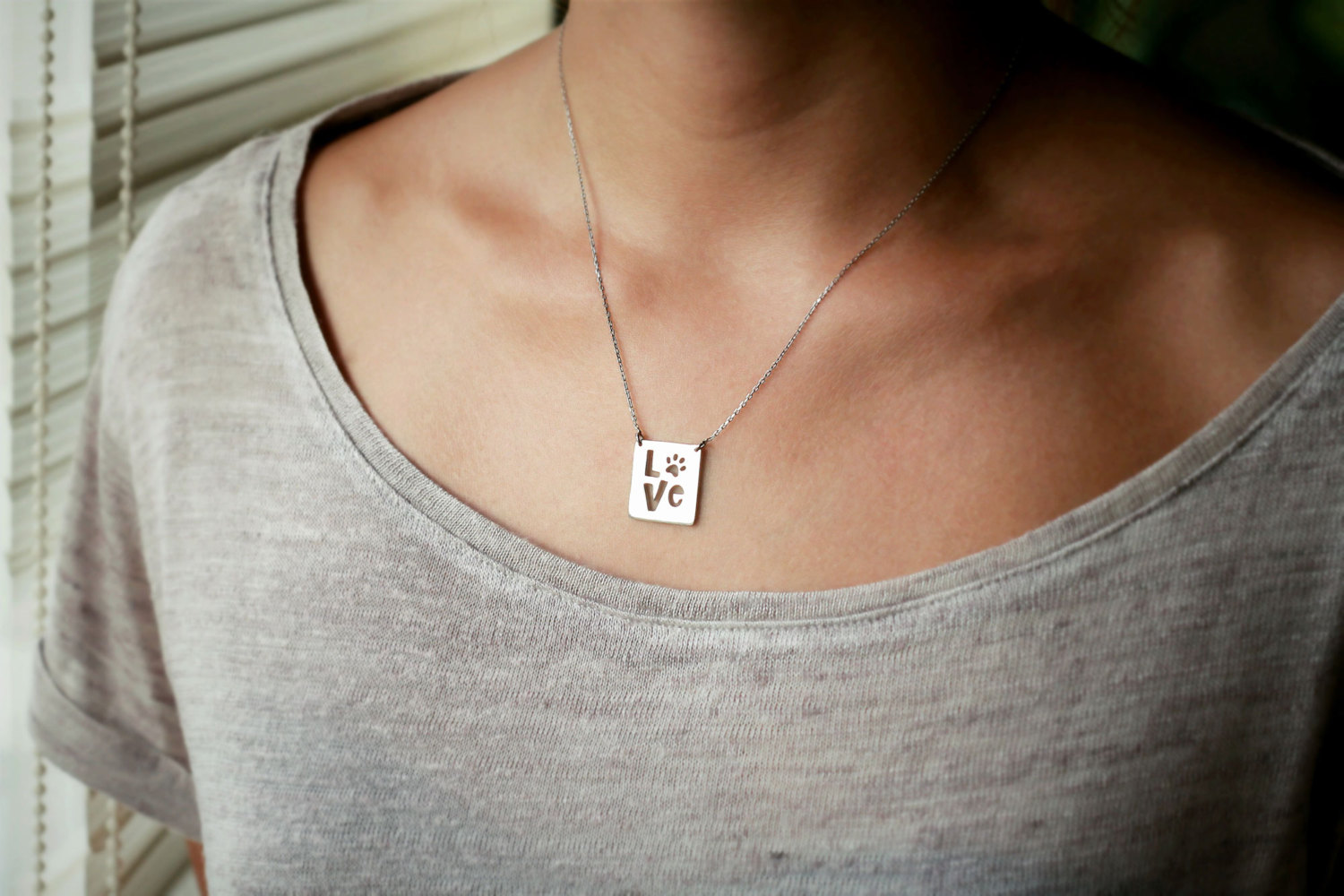 Paw Love Necklace - Silver, Gold, or Rose Plated