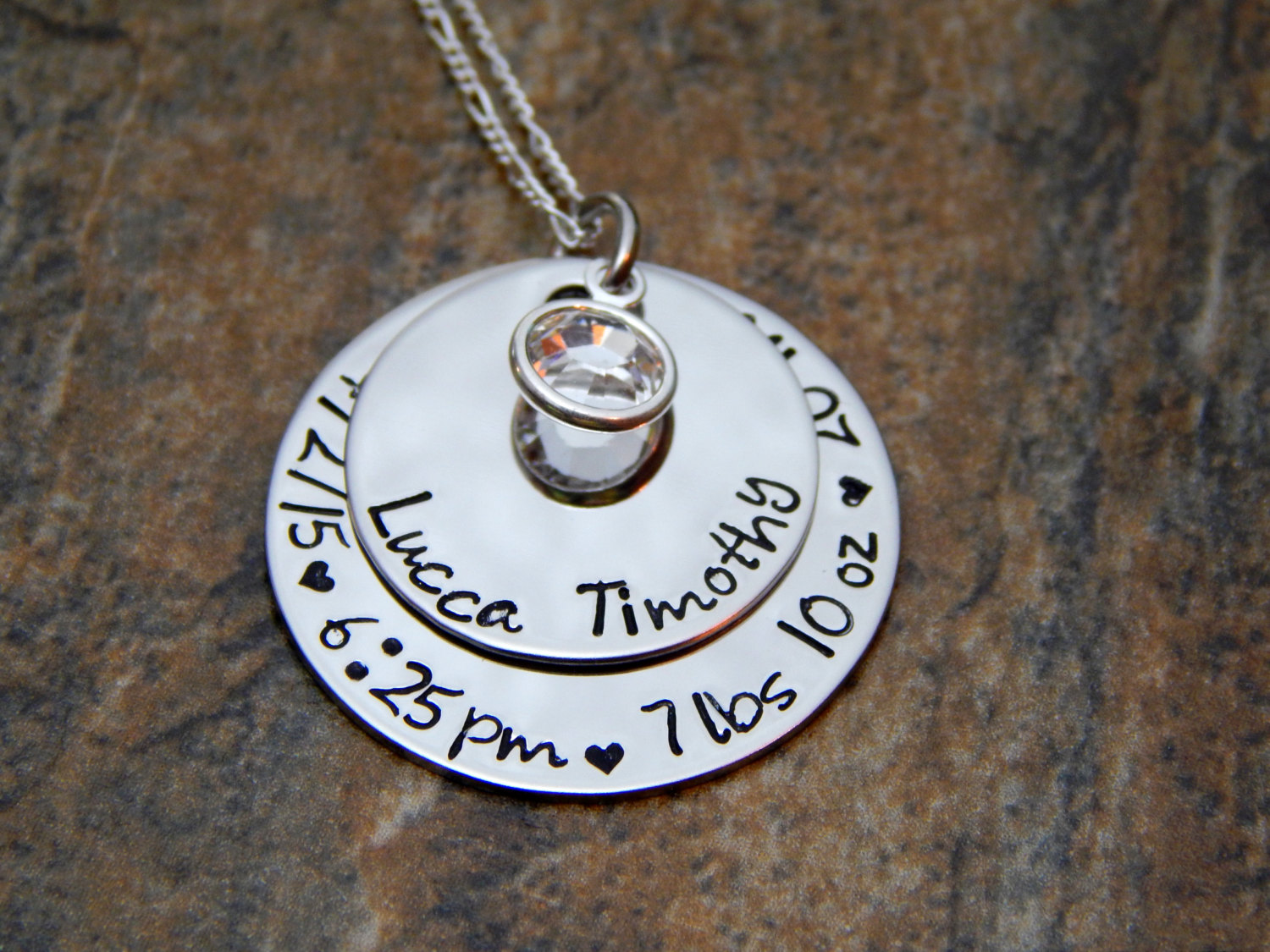 Personalised Jewellery for Mom - Baby's Birth Stats & New Mom Gift - Christmas, Birthday & Anniversary Gift for Her
