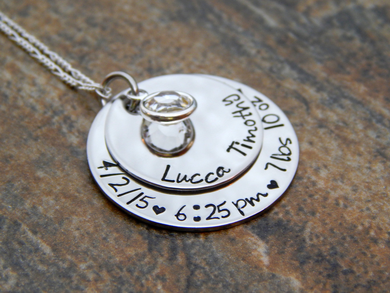Personalised Jewellery for Mom - Baby's Birth Stats & New Mom Gift - Christmas, Birthday & Anniversary Gift for Her