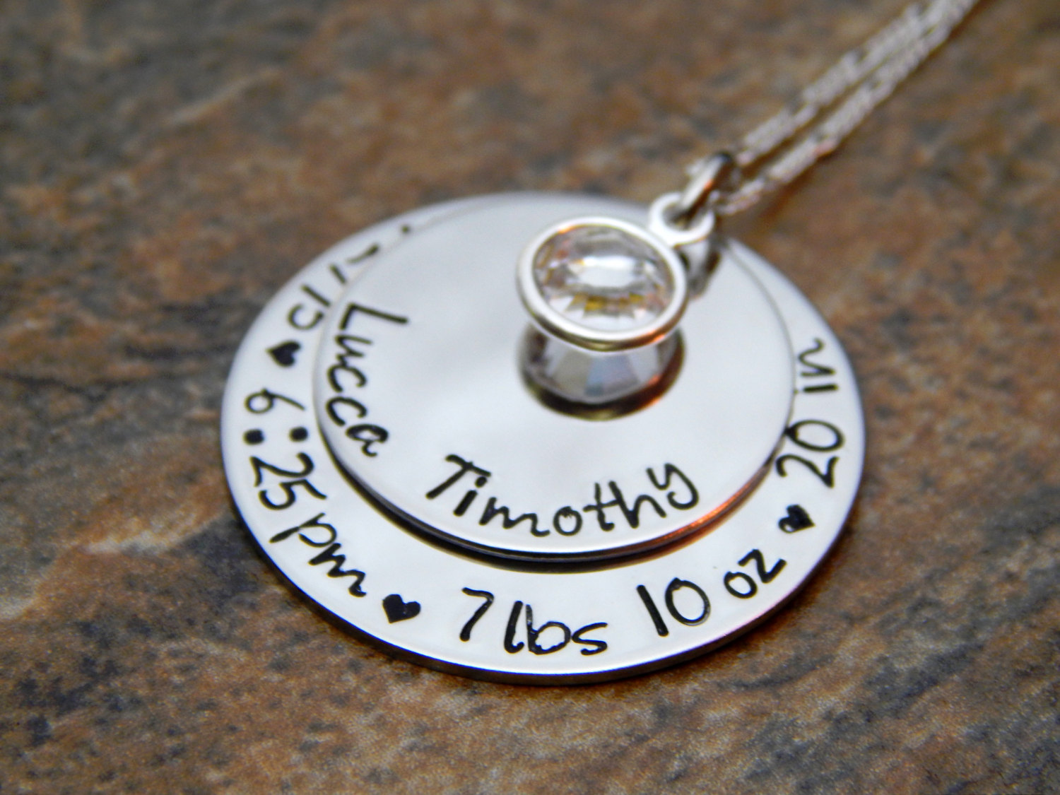 Personalised Jewellery for Mom - Baby's Birth Stats & New Mom Gift - Christmas, Birthday & Anniversary Gift for Her