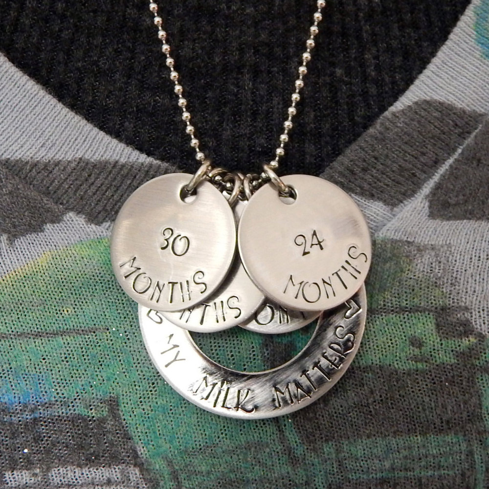 Personalised Breastfeeding Milestone Necklace - Track Nursing Journey with My Milk Matters - Handcrafted Christmas Gift