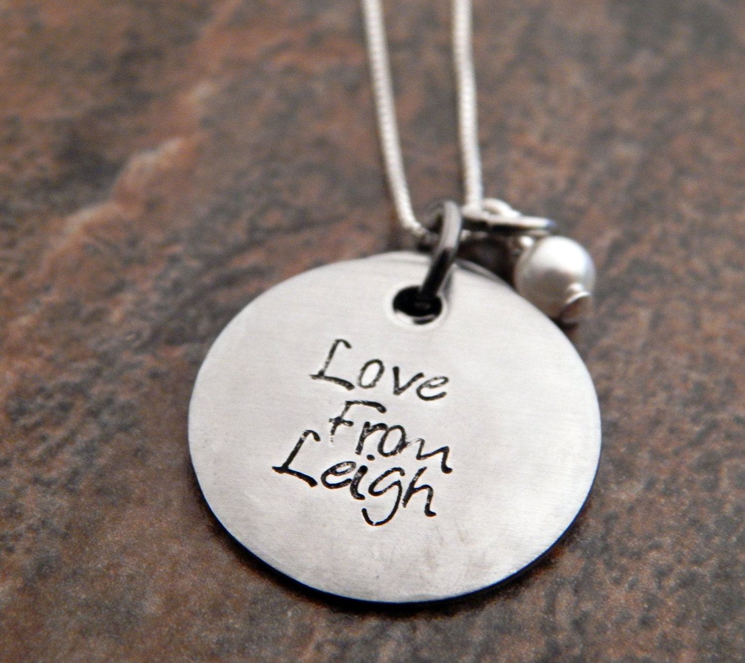 Personalised Hand Stamped Name Necklace - Christmas, Birthday, Graduation & Anniversary Gift for Mom, Wife