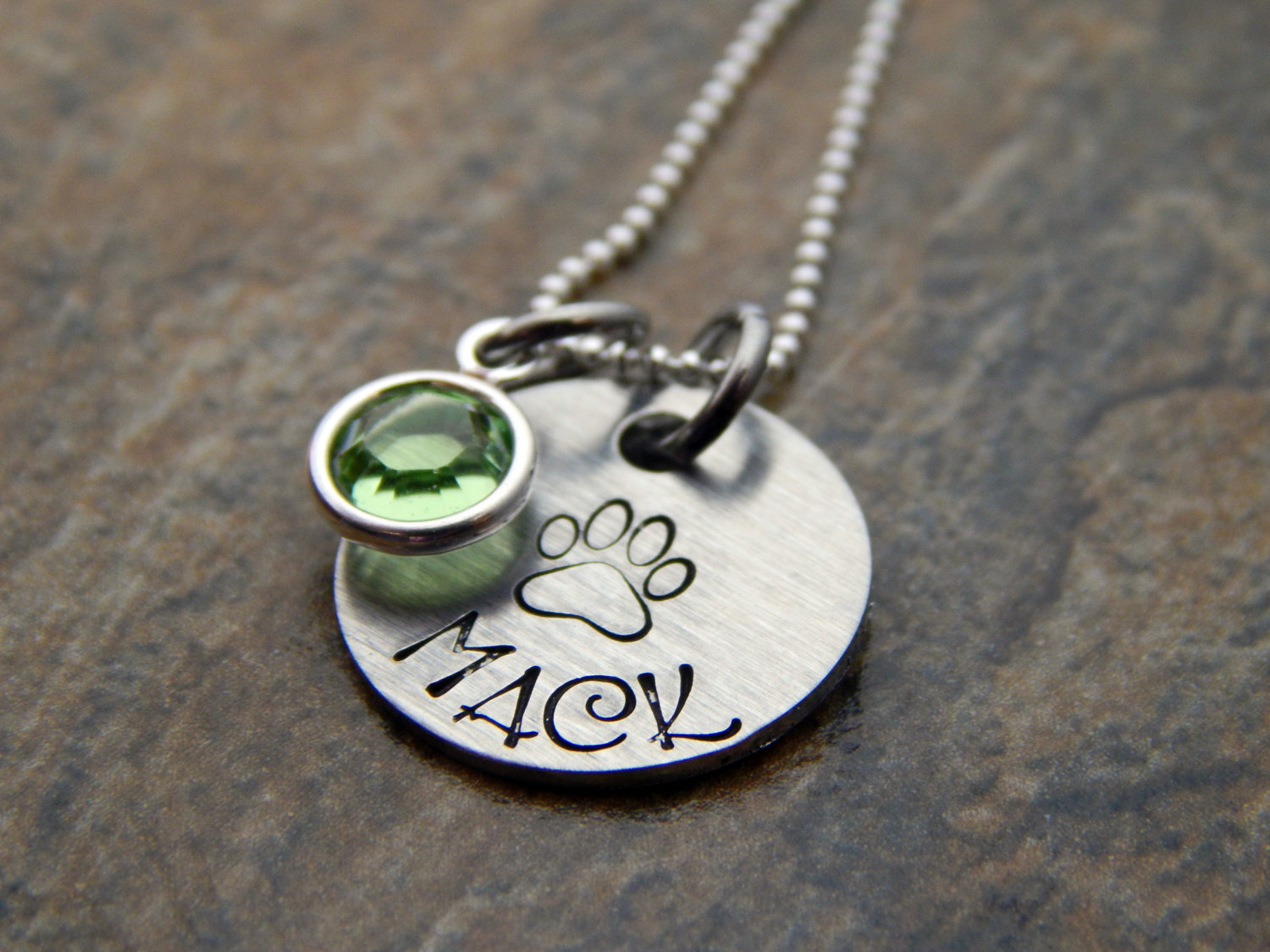 Personalised Sterling Silver Paw Print Pet Name Necklace - Animal Lover Jewellery - Birthday Gift for Her