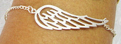 Engraved Sterling Silver Angel Wing Bracelet - Personalised Gift