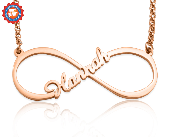 Personalised Rose Gold Plated Infinity Name Necklace