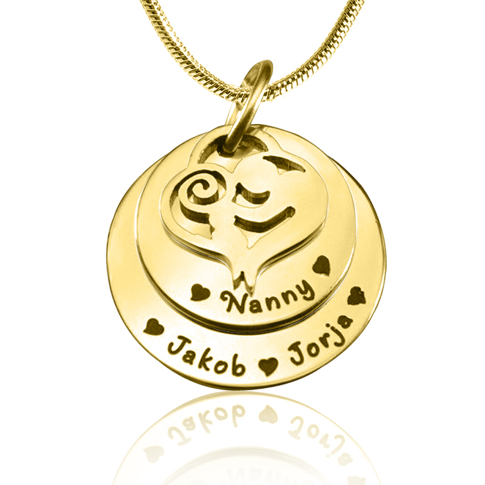 Personalised Mother's Disc Double Necklace - 18ct Gold Plated Jewellery