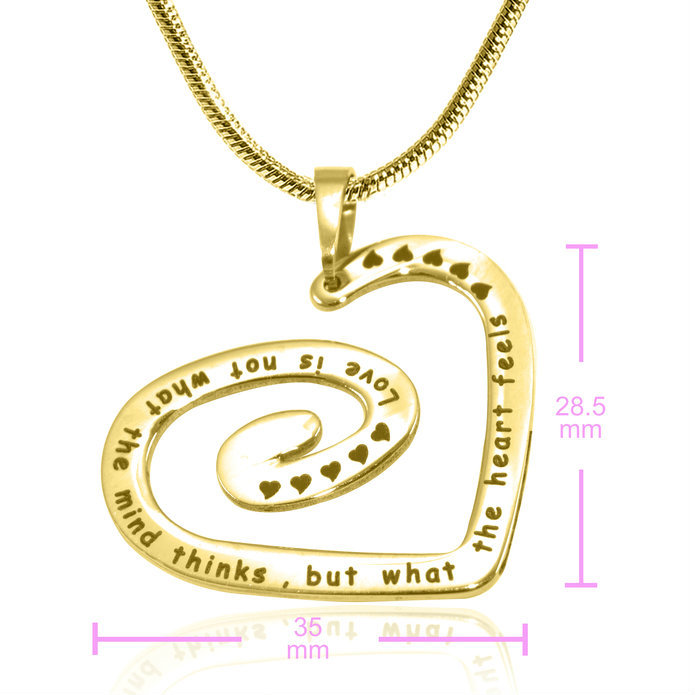 Customised Heart Swirl Necklace - 18K Gold Plated