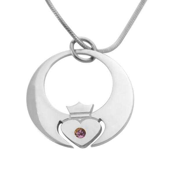Engraved Queen of My Heart Pendant in Sterling Silver