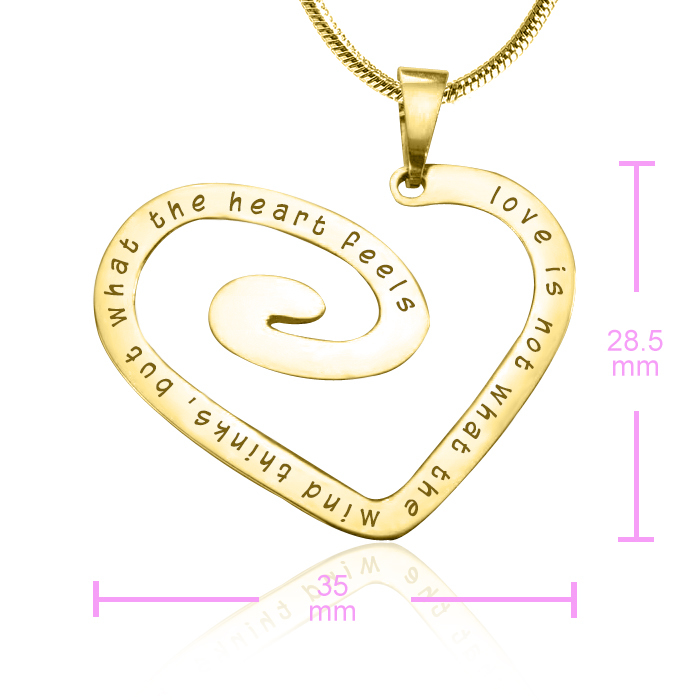 Personalised 18ct Gold Plated Love Heart Necklace - Limited Edition