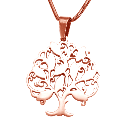 Personalised 'Tree of Life' 9-18ct Rose Gold Necklace