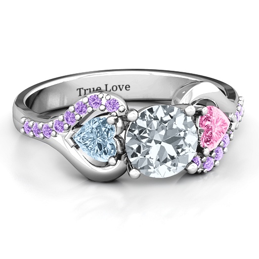 Beautiful Sterling Silver Love Ring with Accents, Perfect for a Special Gift
