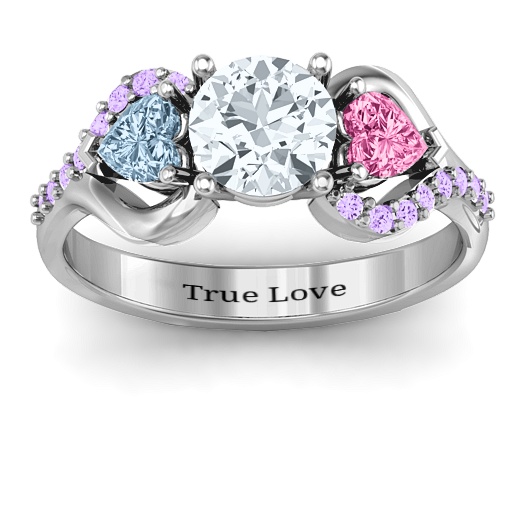 Beautiful Sterling Silver Love Ring with Accents, Perfect for a Special Gift