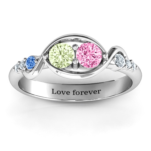 Beautiful Two Stone Classic Curves Ring