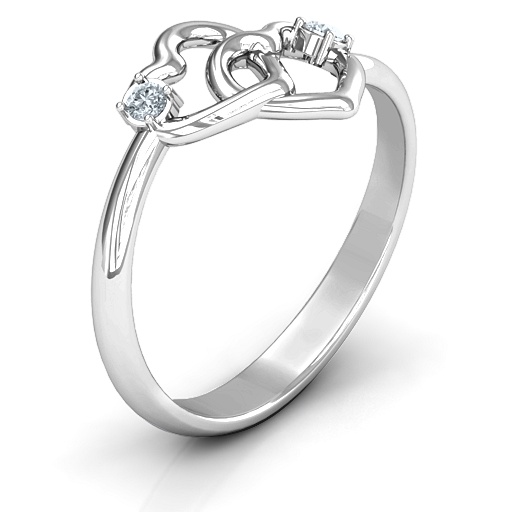 Engagement Ring with Linked Hearts - Perfect for a Special Moment