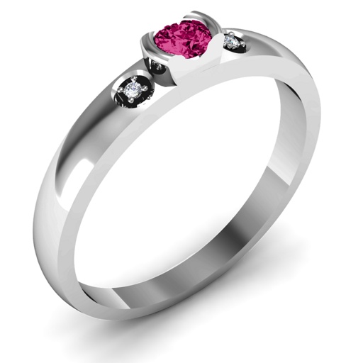 Sterling Silver Open Cut Women's Ring with Accent Stones