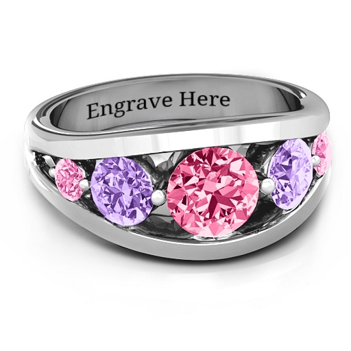 Sterling Silver 5 Stone Split Shank Ring Jewellery