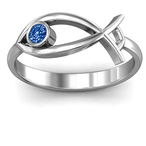 Sterling Silver Classic Fish-Shaped Ring