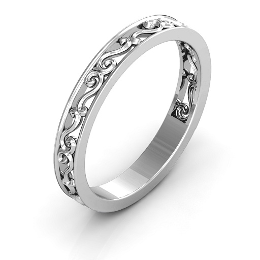 Sterling Silver Filigree Band Ring - Stylish Women's Jewellery