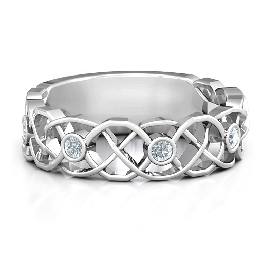 Sterling Silver Interlocking Love Band Ring