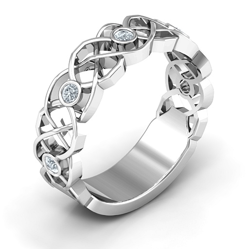 Sterling Silver Interlocking Love Band Ring
