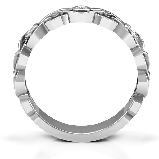 Sterling Silver Interlocking Love Band Ring