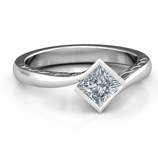 Stylish Sterling Silver Princess Cut Krista Ring